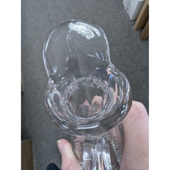 1902 EAPG Georgia Pattern Peacock Eye Feather Cut Glass Cruet Oil No Stopper - Picture 7 of 7